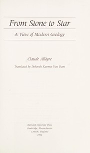 Front cover of From stone to star by Claude J. Allègre