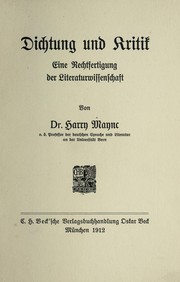 Cover of Dichtung und Kritik by Harry Maync