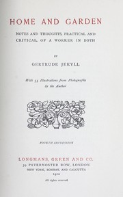 Front cover of Home and garden by Gertrude Jekyll