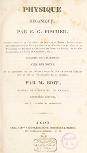 Cover of Physique m©♭canique by Ernst Gottfried Fischer