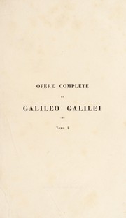 Front cover of Le opere di Galileo Galilei by Galileo Galilei