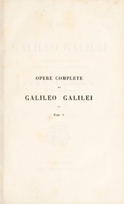 Front cover of Le opere di Galileo Galilei by Galileo Galilei