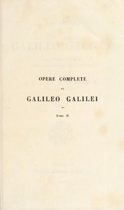 Front cover of Le opere di Galileo Galilei by Galileo Galilei