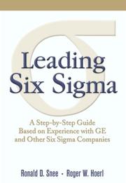 Cover of Leading Six Sigma by Ronald D. Snee