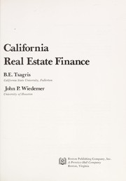 Front cover of California real estate finance by B. E. Tsagris