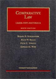 Cover of Comparative law by Schlesinger, Rudolf B.