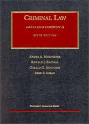 Cover of Criminal law by Andre A. Moenssens