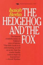 Front cover of The hedgehog and the fox by Isaiah Berlin