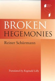 Front cover of Des hégémonies brisées by Reiner Schürmann