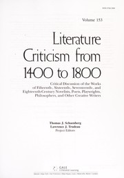 Front cover of Literature criticism from 1400 to 1800 by Unknown
