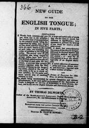 Cover of The English Tongue by Thomas Dilworth