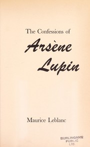 Front cover of Les confidences d'Arsène Lupin by Maurice Leblanc