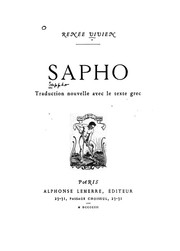 Cover of Sapho by Sappho
