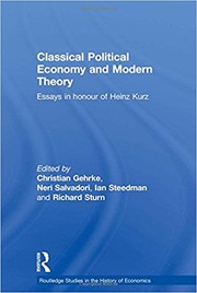 Cover of Classical political economy and modern theory by Neri Salvadori