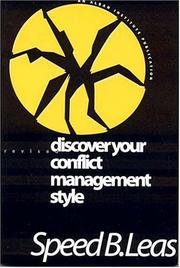 Front cover of Discover your conflict management style by Speed Leas