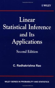 Cover of Linear statistical inference and its applications by Rao, C. Radhakrishna