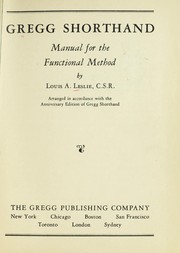 Front cover of Gregg shorthand by Louis A. Leslie