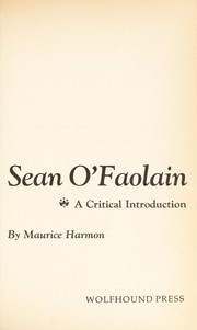 Cover of Sean O'Faolain by Maurice Harmon