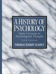 Front cover of A history of psychology by Thomas Hardy Leahey