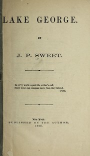 Cover of Lake George by J. P. Sweet