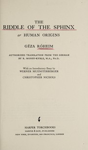 Front cover of The riddle of the sphinx by Géza Róheim