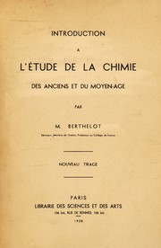 Front cover of Introduction ©  l'©♭tude de la chimie, des anciens et du moyen ©Øge by Unknown