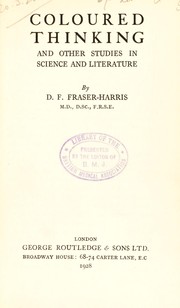 Front cover of Coloured thinking and other studies in science and literature by Fraser-Harris, David Fraser