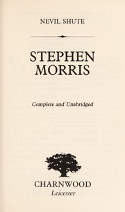 Cover of Stephen Morris by Nevil Shute