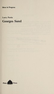Cover of Georges Sorel by Larry Portis