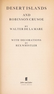 Front cover of Desert islands and Robinson Crusoe by Walter De la Mare