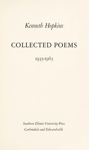 Front cover of Collected poems, 1935-1965 by Hopkins, Kenneth.