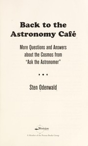 Front cover of Back to the astronomy café by Sten F Odenwald