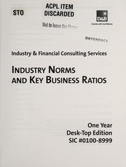 Front cover of Industry norms and key business ratios, one year by Dun & Bradstreet Information Services