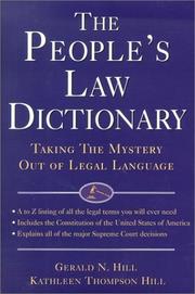 Front cover of The people's law dictionary by Gerald N. Hill