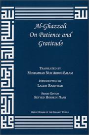 Front cover of Al-Ghazzali On Patience and Gratitude by al-Ghazzālī