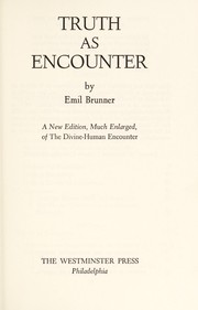 Cover of Wahrheit als Begegnung by Emil Brunner