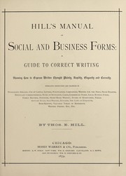 Front cover of Hill's manual of social and business forms by Thomas E. Hill