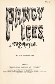 Cover of Fancy ices by A. B. Marshall