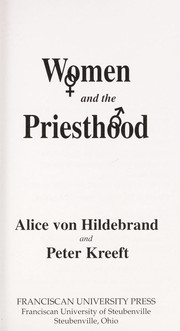 Front cover of Women and the priesthood by Alice Von Hildebrand