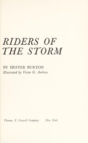 Front cover of Riders of the storm by Hester Burton