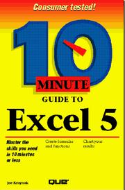 Front cover of 10 minute guide to Excel 5 by Joe Kraynak