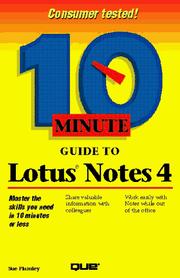 Front cover of 10 minute guide to Lotus Notes 4 by Sue Plumley