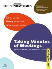 Front cover of Taking minutes of meetings by Joanna Gutmann