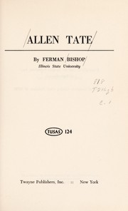 Cover of Allen Tate by Ferman Bishop