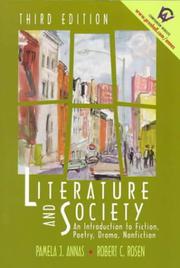 Cover of Literature and society by Pamela J. Annas