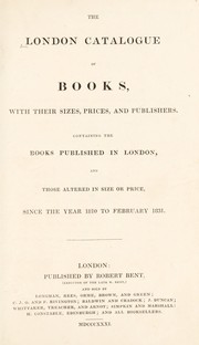 Front cover of The London catalogue of books, with their sizes, prices, and publishers by Unknown