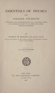 Front cover of Essentials of physics for college students by D. W. Hering