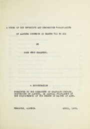 Cover of A study of the effective and recognized vocabularies of Alberta students in grades VII to XII by John West Chalmers