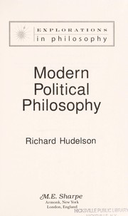 Front cover of Modern political philosophy by Richard Hudelson