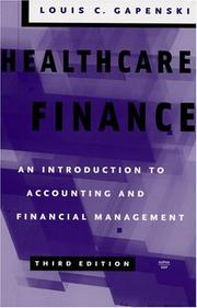 Cover of Healthcare Finance by Louis C. Gapenski